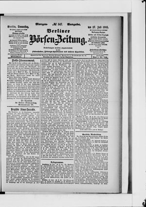Berliner Börsen-Zeitung on Jul 27, 1905