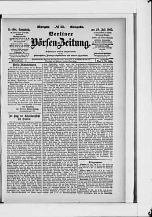 Berliner Börsen-Zeitung vom 29.07.1905
