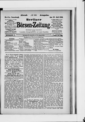 Berliner Börsen-Zeitung vom 29.07.1905