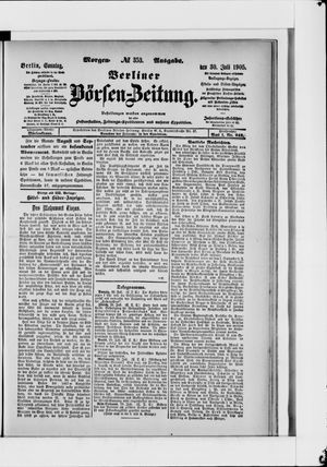 Berliner Börsen-Zeitung on Jul 30, 1905
