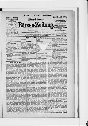 Berliner Börsen-Zeitung on Jul 31, 1905