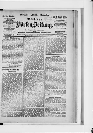 Berliner Börsen-Zeitung vom 01.08.1905