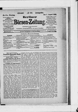 Berliner Börsen-Zeitung on Aug 1, 1905