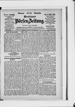 Berliner Börsen-Zeitung vom 03.08.1905