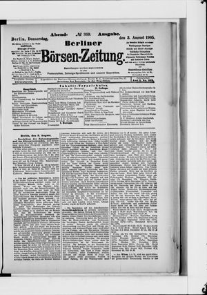 Berliner Börsen-Zeitung vom 03.08.1905
