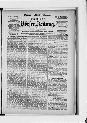 Berliner Börsen-Zeitung vom 04.08.1905