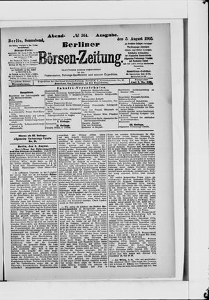 Berliner Börsen-Zeitung vom 05.08.1905