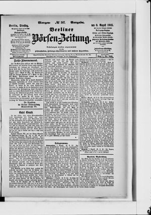 Berliner Börsen-Zeitung vom 08.08.1905