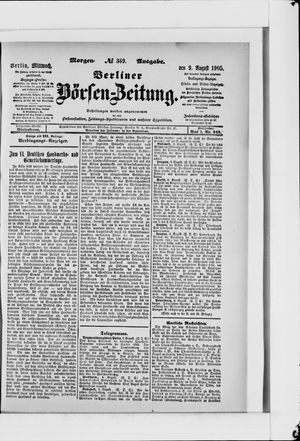 Berliner Börsen-Zeitung vom 09.08.1905