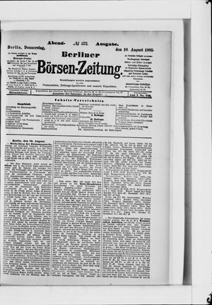 Berliner Börsen-Zeitung vom 10.08.1905