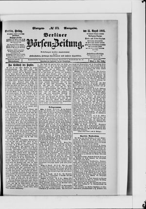 Berliner Börsen-Zeitung vom 11.08.1905