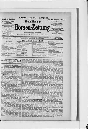 Berliner Börsen-Zeitung vom 11.08.1905