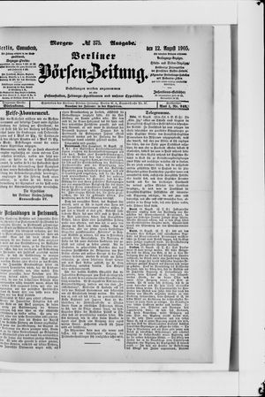 Berliner Börsen-Zeitung vom 12.08.1905