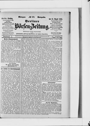 Berliner Börsen-Zeitung on Aug 15, 1905