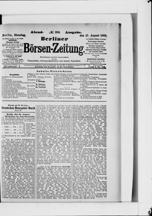 Berliner Börsen-Zeitung vom 15.08.1905