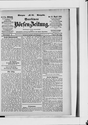 Berliner Börsen-Zeitung vom 16.08.1905