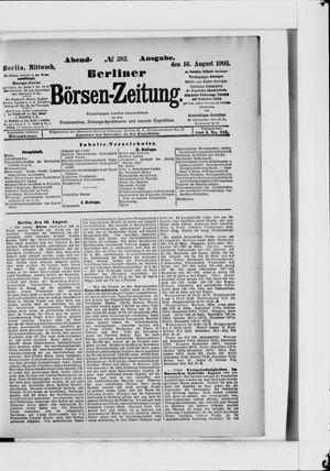 Berliner Börsen-Zeitung vom 16.08.1905