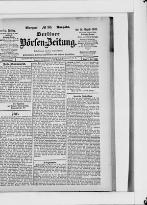 Berliner Börsen-Zeitung vom 18.08.1905