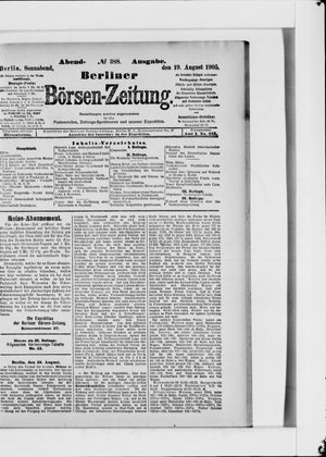 Berliner Börsen-Zeitung vom 19.08.1905