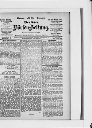 Berliner Börsen-Zeitung vom 20.08.1905