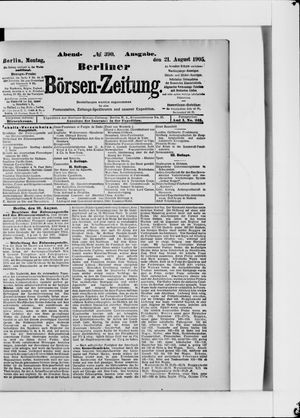 Berliner Börsen-Zeitung vom 21.08.1905