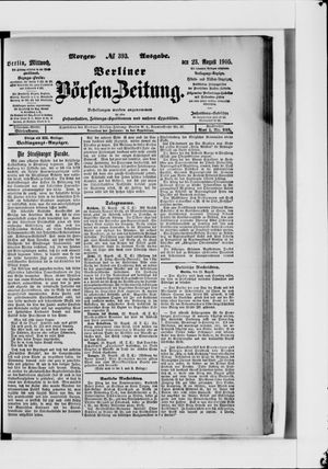 Berliner Börsen-Zeitung vom 23.08.1905
