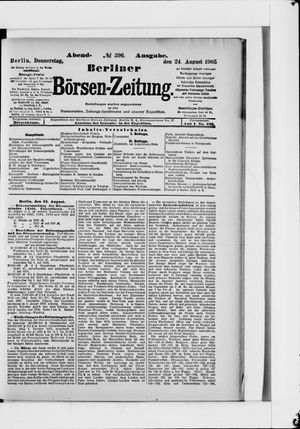 Berliner Börsen-Zeitung vom 24.08.1905