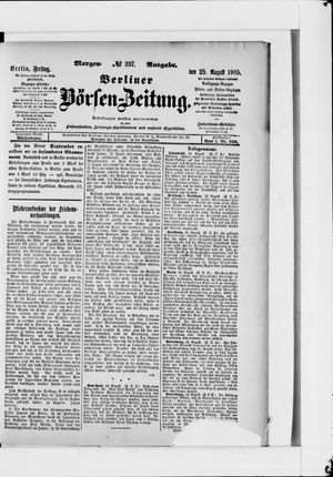 Berliner Börsen-Zeitung vom 25.08.1905