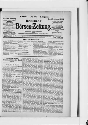 Berliner Börsen-Zeitung vom 25.08.1905