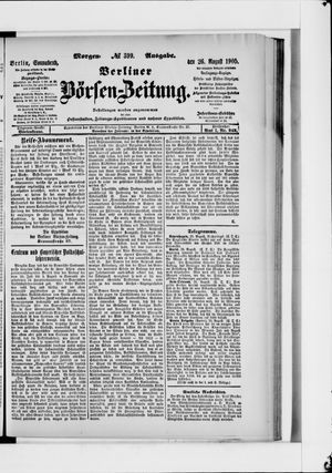 Berliner Börsen-Zeitung vom 26.08.1905