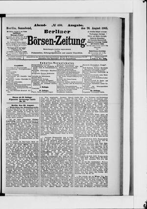 Berliner Börsen-Zeitung on Aug 26, 1905