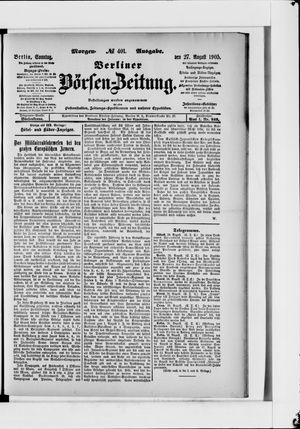 Berliner Börsen-Zeitung vom 27.08.1905
