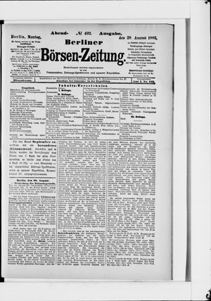 Berliner Börsen-Zeitung vom 28.08.1905