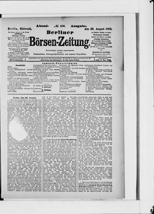 Berliner Börsen-Zeitung vom 30.08.1905
