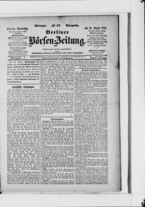 Berliner Börsen-Zeitung vom 31.08.1905