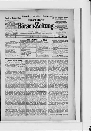 Berliner Börsen-Zeitung vom 31.08.1905
