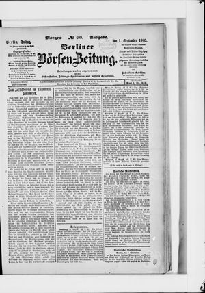 Berliner Börsen-Zeitung vom 01.09.1905