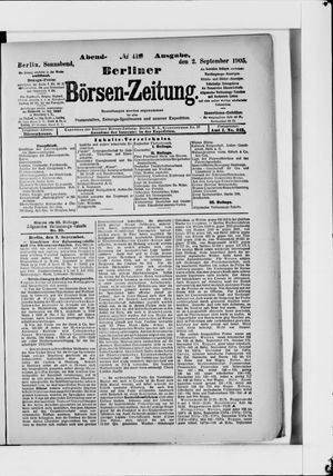 Berliner Börsen-Zeitung vom 02.09.1905