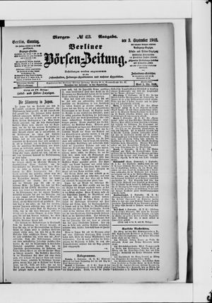 Berliner Börsen-Zeitung vom 03.09.1905
