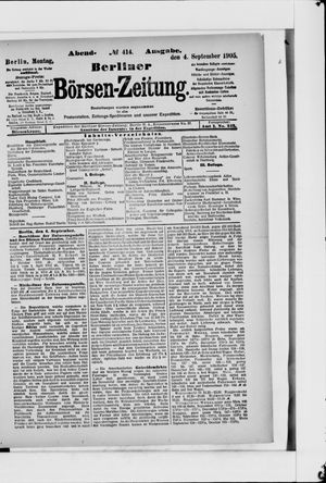 Berliner Börsen-Zeitung vom 04.09.1905