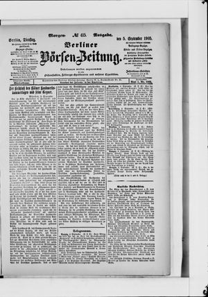 Berliner Börsen-Zeitung vom 05.09.1905