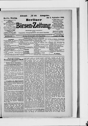 Berliner Börsen-Zeitung vom 05.09.1905