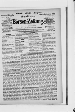 Berliner Börsen-Zeitung vom 06.09.1905