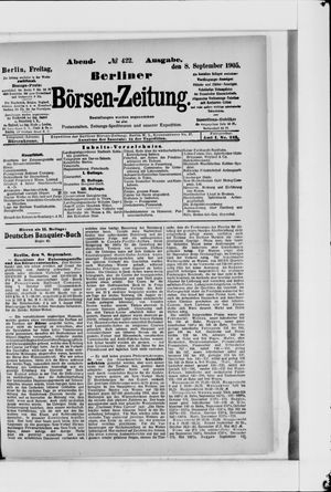 Berliner Börsen-Zeitung vom 08.09.1905