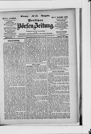 Berliner Börsen-Zeitung vom 09.09.1905