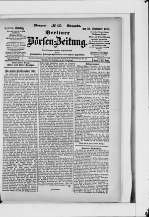 Berliner Börsen-Zeitung vom 10.09.1905