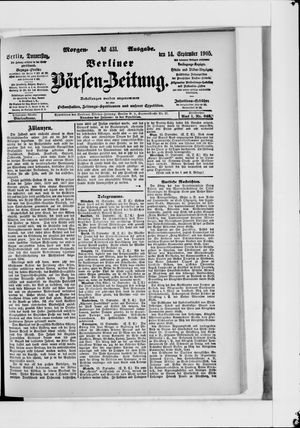 Berliner Börsen-Zeitung vom 14.09.1905