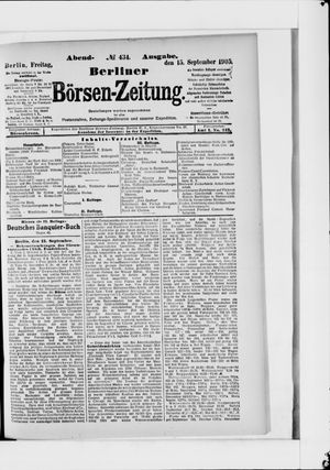 Berliner Börsen-Zeitung vom 15.09.1905
