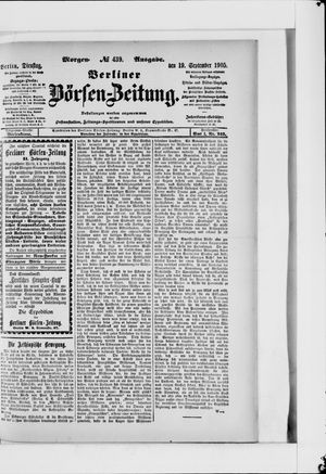 Berliner Börsen-Zeitung vom 19.09.1905