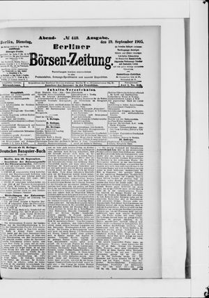 Berliner Börsen-Zeitung vom 19.09.1905